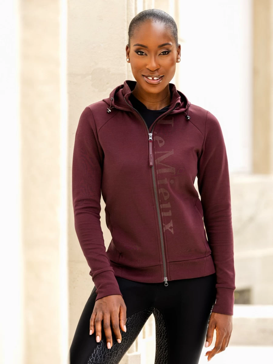 LeMieux Elite Burgundy Zip Through Hoodie for Men & Women | Premium Comfort & Style
