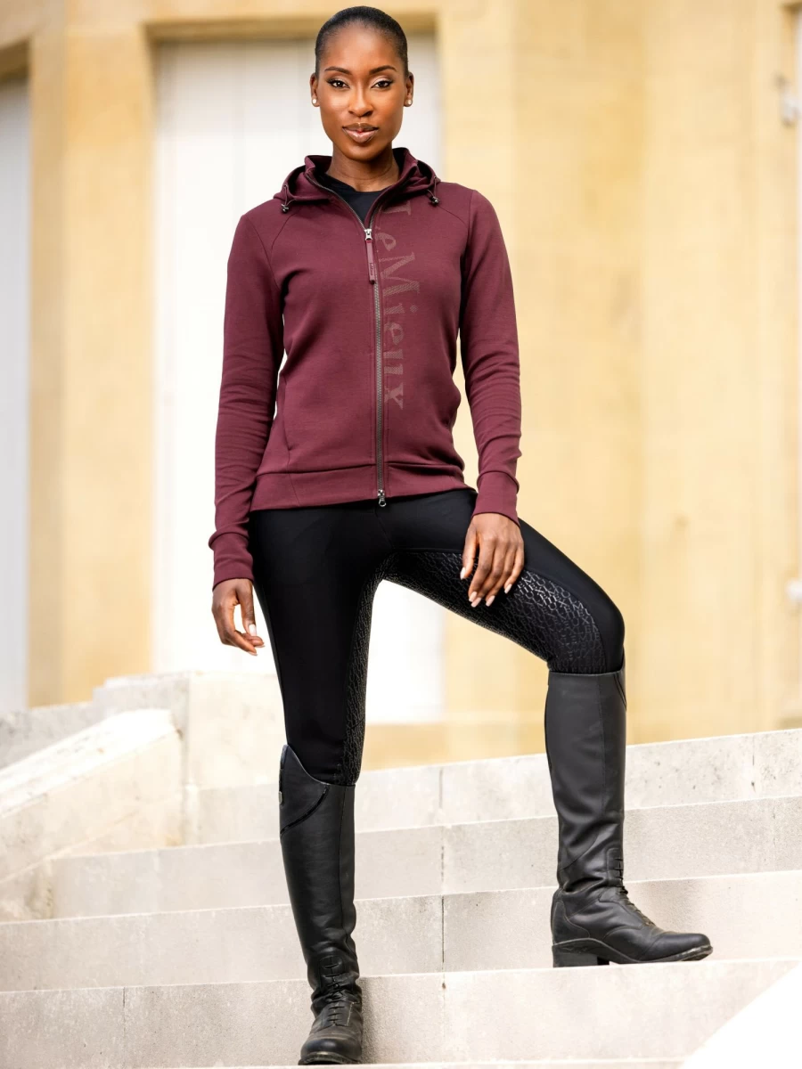 LeMieux Elite Burgundy Zip Through Hoodie for Men & Women | Premium Comfort & Style