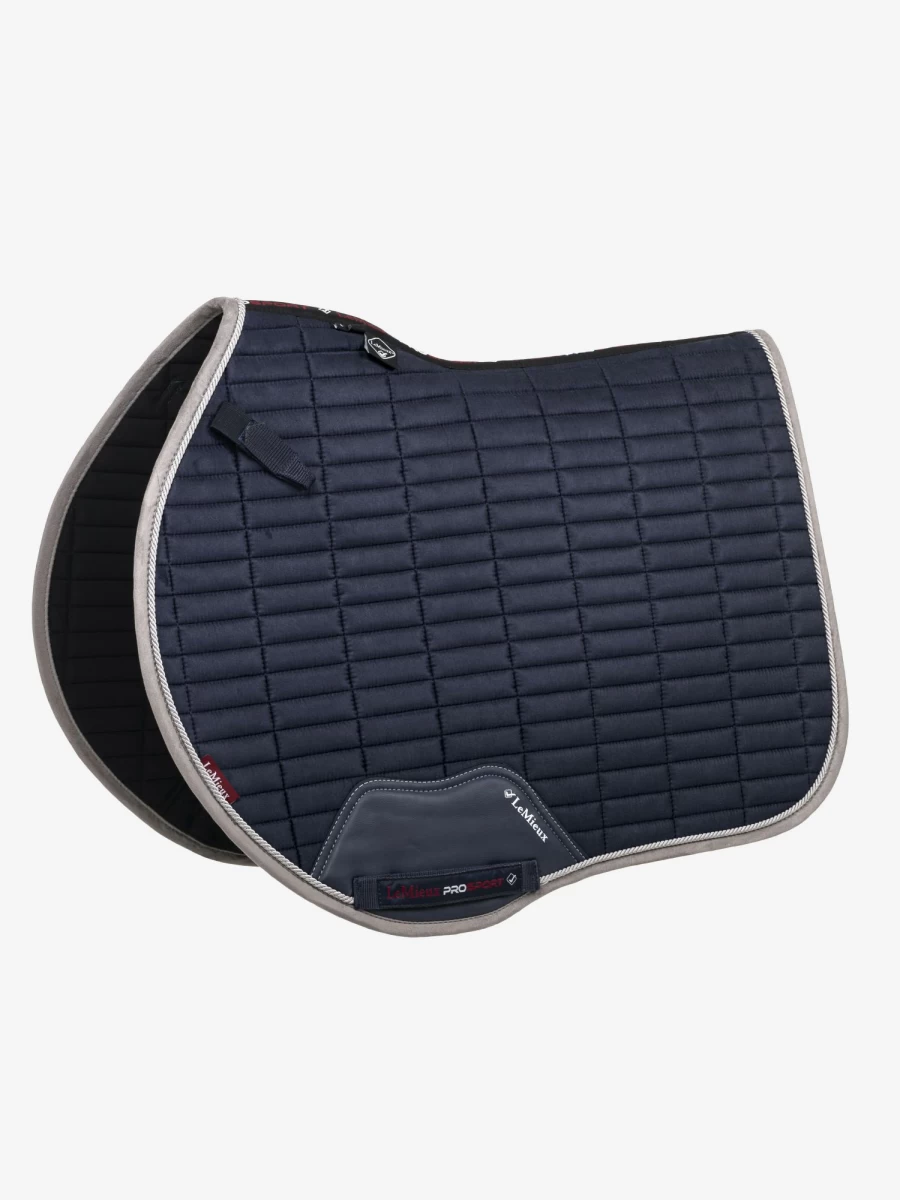LeMieux Navy Suede Square Eurojump Horse Training Pad - Large Size for Optimal Comfort