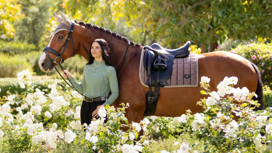 LeMieux Loire Classic Dressage Square Saddle Pad in Walnut Brown for Equestrian Riding