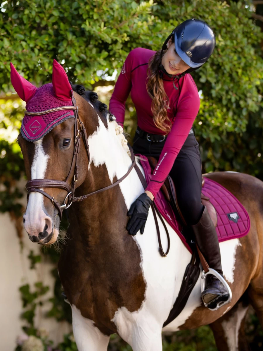 LeMieux Classic Fly Hood Mulberry Equestrian Horse Riding Fly Mask