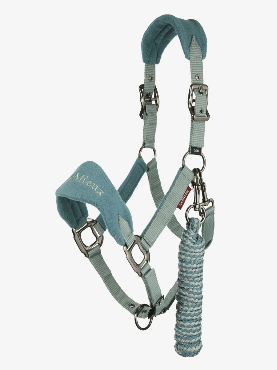 LeMieux Vogue Equine Headcollar & Lead Rope Set in Sage Green – Premium Horse Training Gear