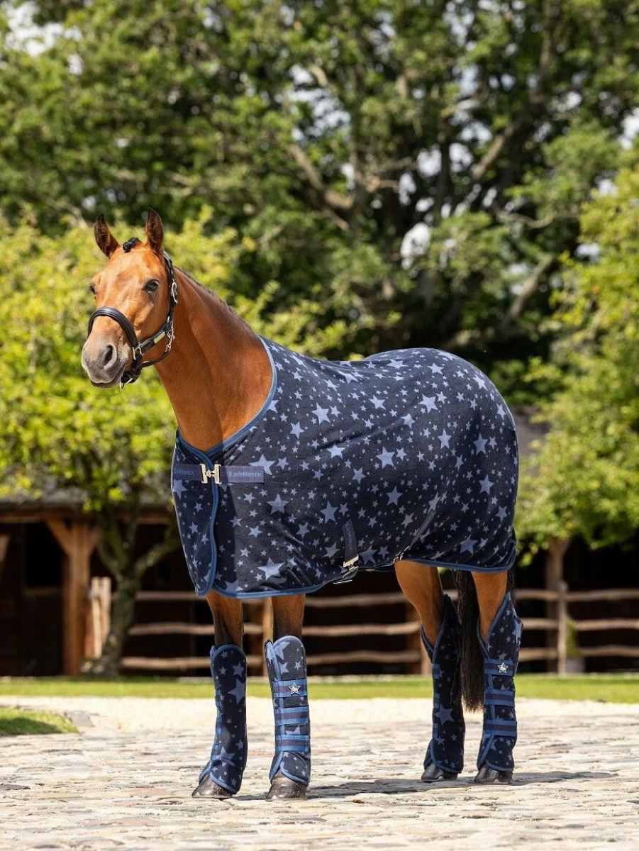 LeMieux Pony Fleece Travel Wraps - Atlantic Blue Horse Blanket for Comfort & Warmth