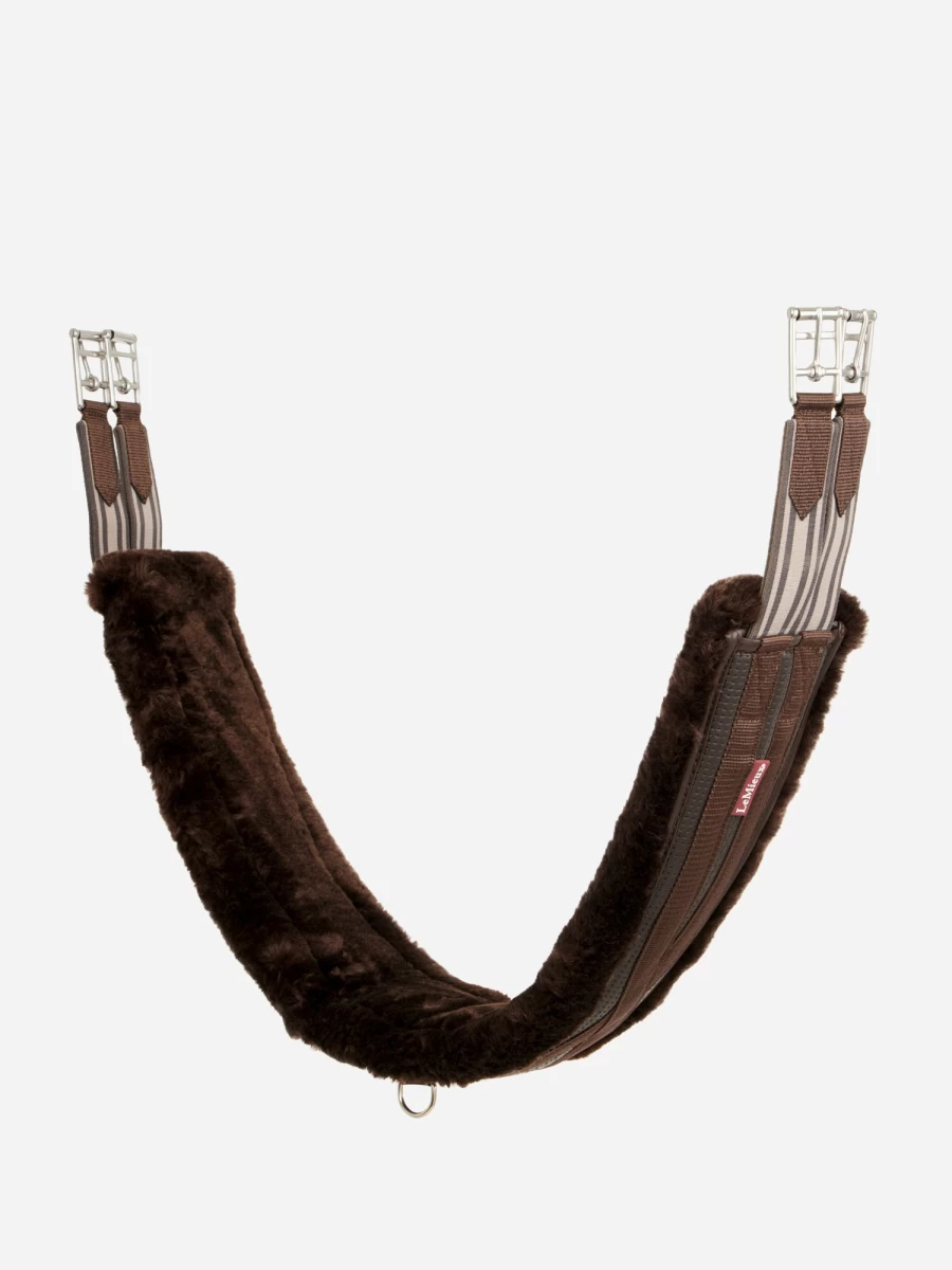 LeMieux Fleece Lined Anatomic Girth - Comfortable Brown Leather Horse Girth for Secure Fit