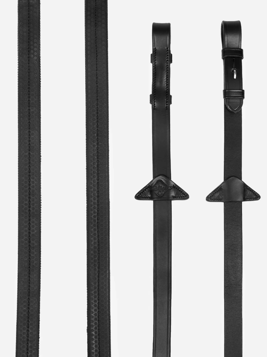 LeMieux Premium Black Rubber Horse Riding Reins for Equestrian Sports