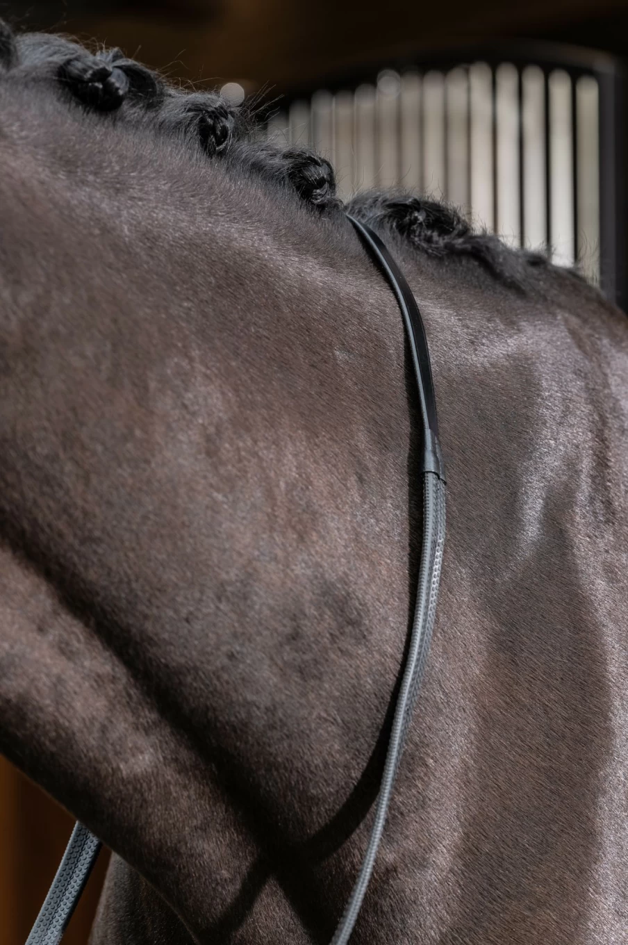LeMieux Premium Black Rubber Horse Riding Reins for Equestrian Sports