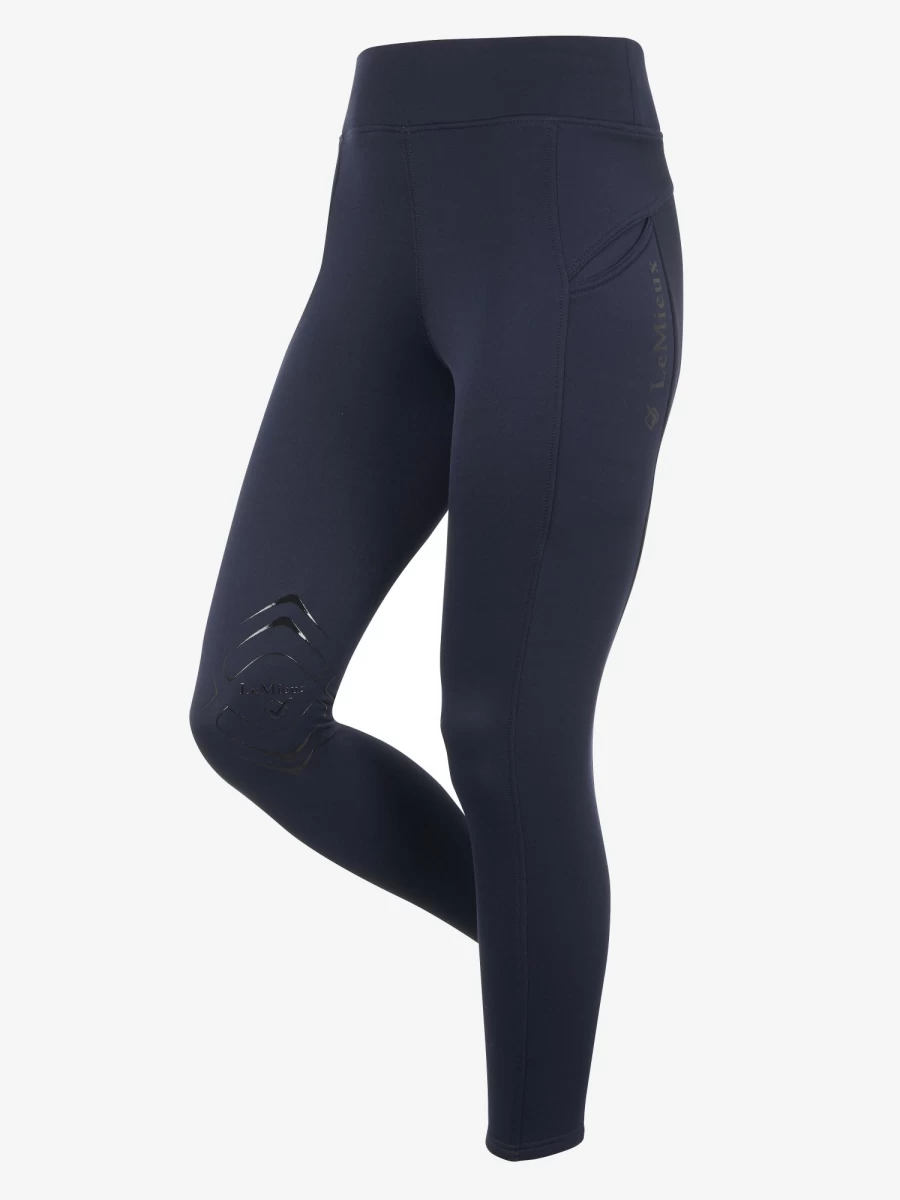 LeMieux Brushed Pull-On Breech in Navy - Comfortable Equestrian Riding Pants