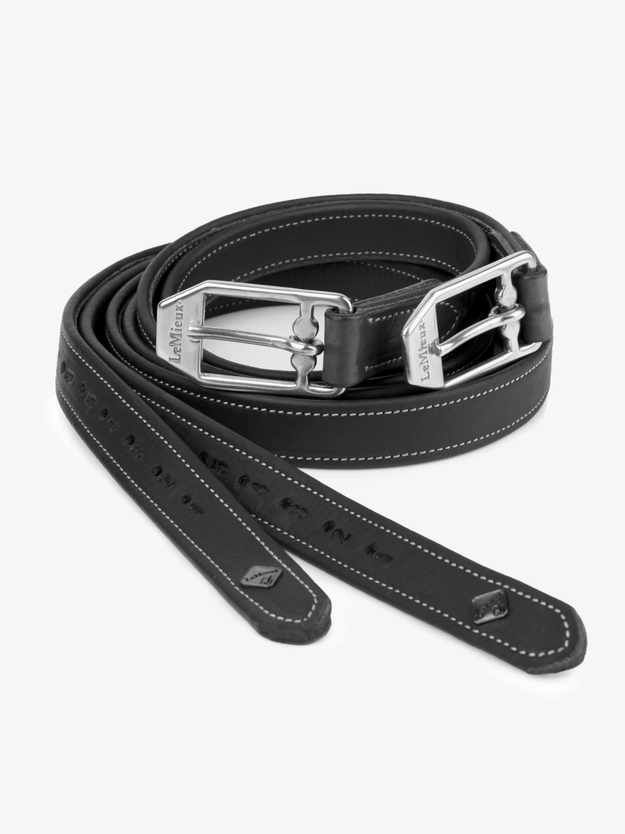 LeMieux Black Vector Stirrup Leather for Equestrian Riding
