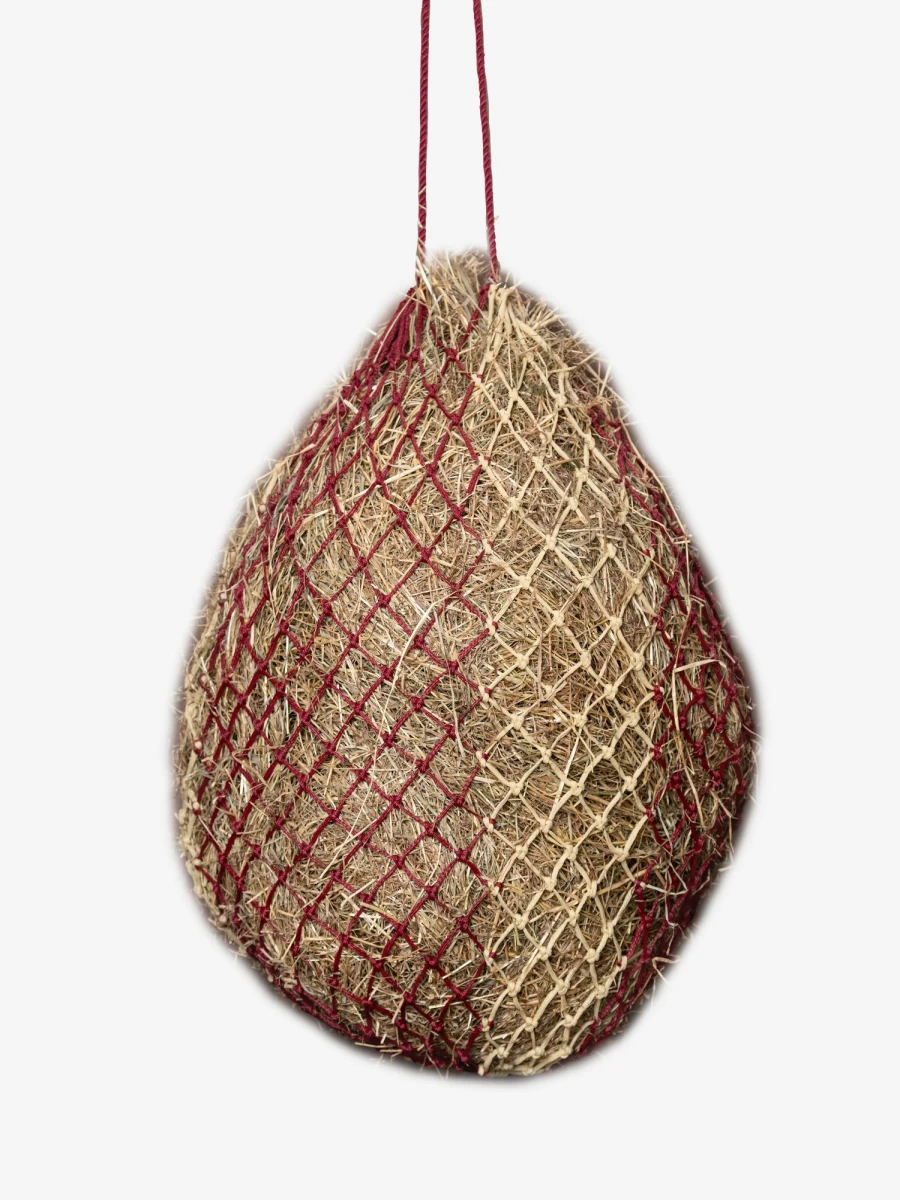 LeMieux Burgundy Horse Hay Net - Durable One Size Hippo Design for Easy Feeding