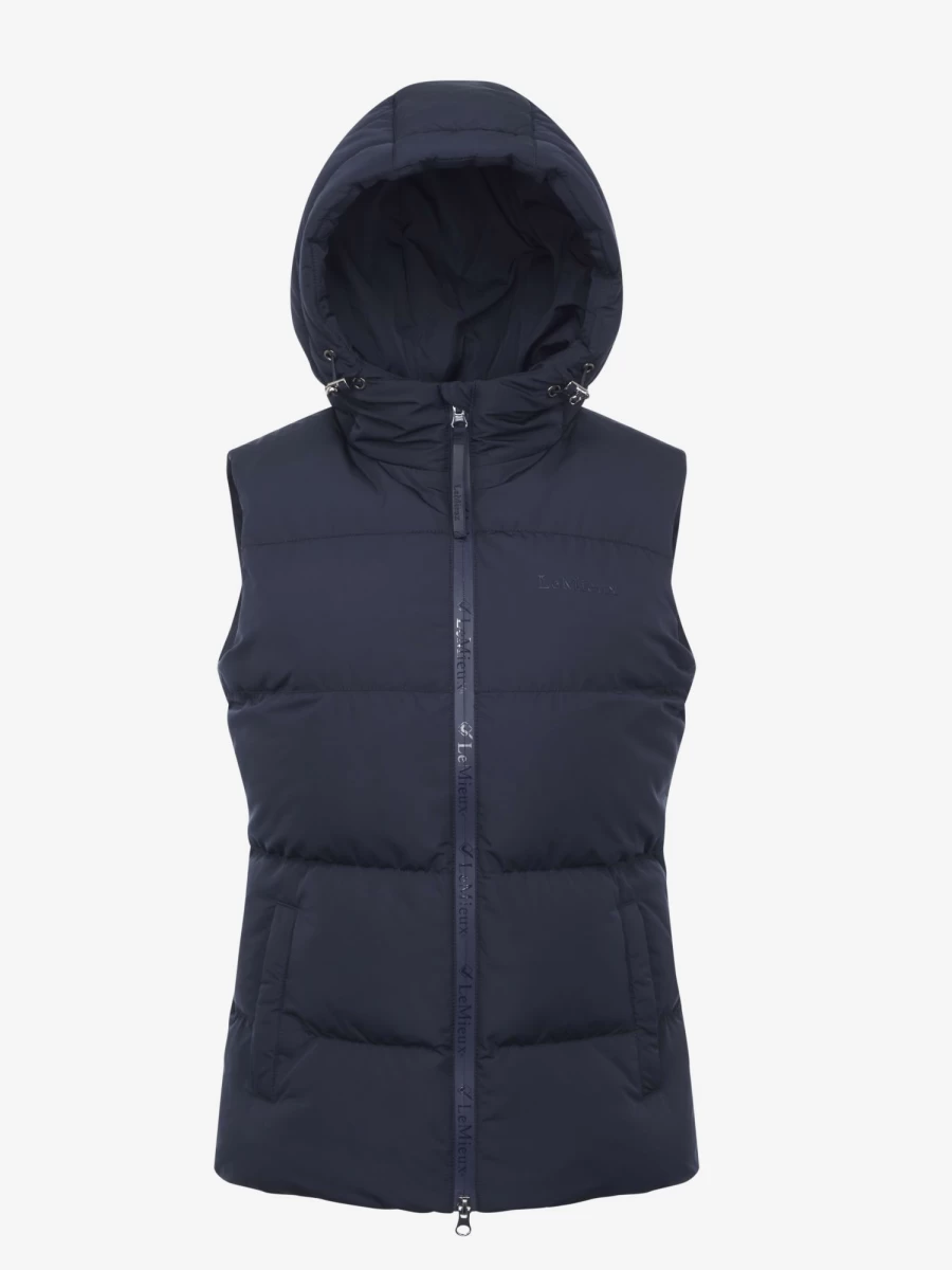 LeMieux Kenza Navy Quilted Puffer Gilet - Lightweight Warm Vest for Equestrian & Outdoor