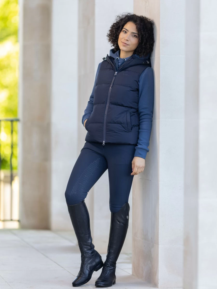 LeMieux Kenza Navy Quilted Puffer Gilet - Lightweight Warm Vest for Equestrian & Outdoor