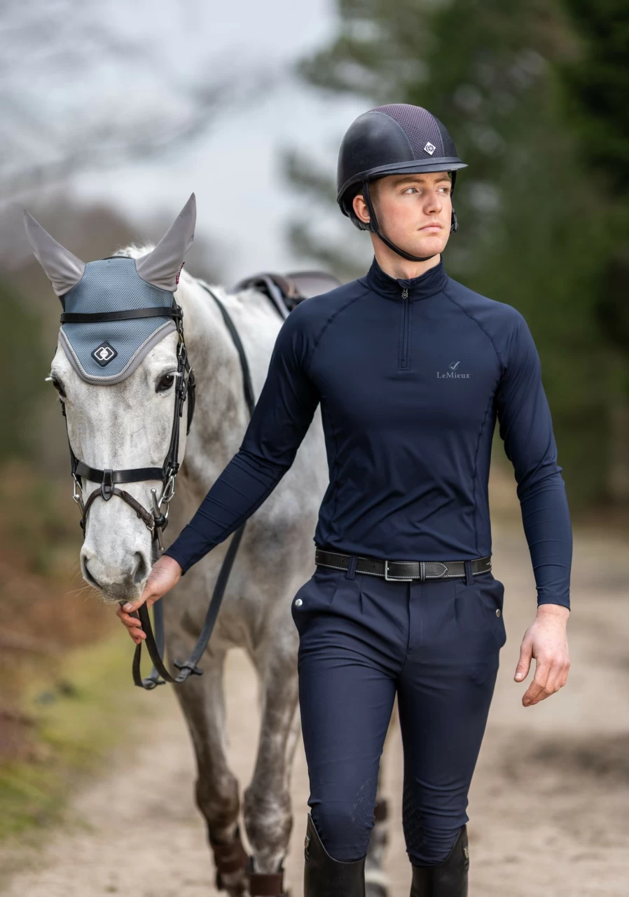 LeMieux Men's Navy Equestrian Breeches - Comfortable Riding Pants for Horseback