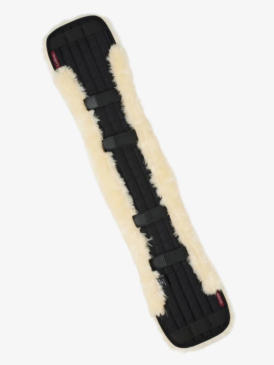 LeMieux Simuwool Dressage Girth Cover - Natural Sheepskin Horse Girth Sleeve