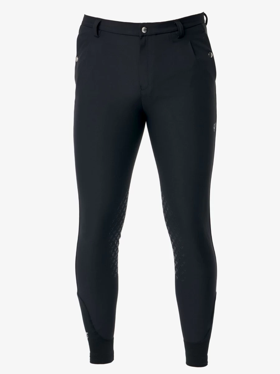 LeMieux Men's Black Elite Classic Pleated Riding Breeches - Equestrian Show & Competition Trousers