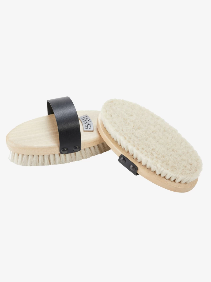 LeMieux Heritage Gleam Goats Hair Brush for Shine & Detangling - Premium Grooming Tool for Horses