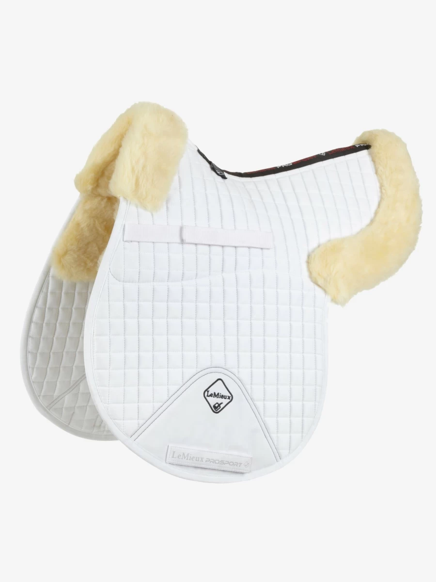 LeMieux Merino Half Lined GP Numnah in White/Natural – Premium Wool Horse Saddle Pad