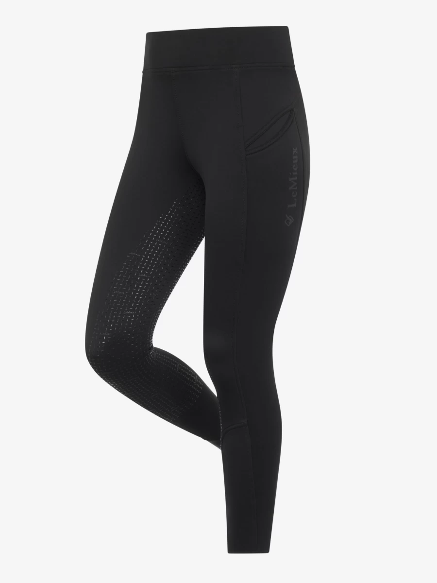LeMieux Full Grip Brushed Pull-On Black Equestrian Riding Breeches