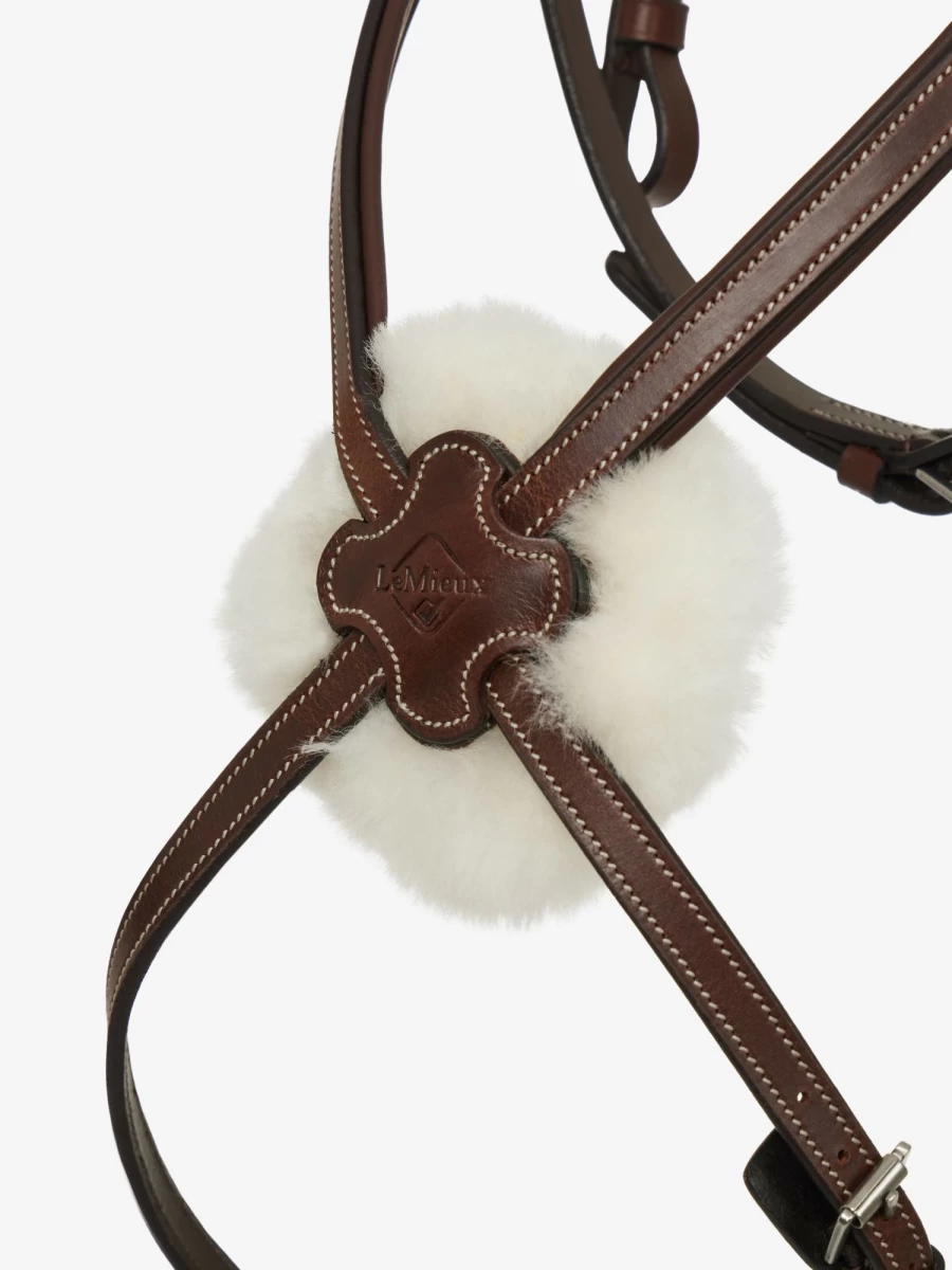LeMieux Arika Grackle Bridle in Havana Brown with Silver Hardware