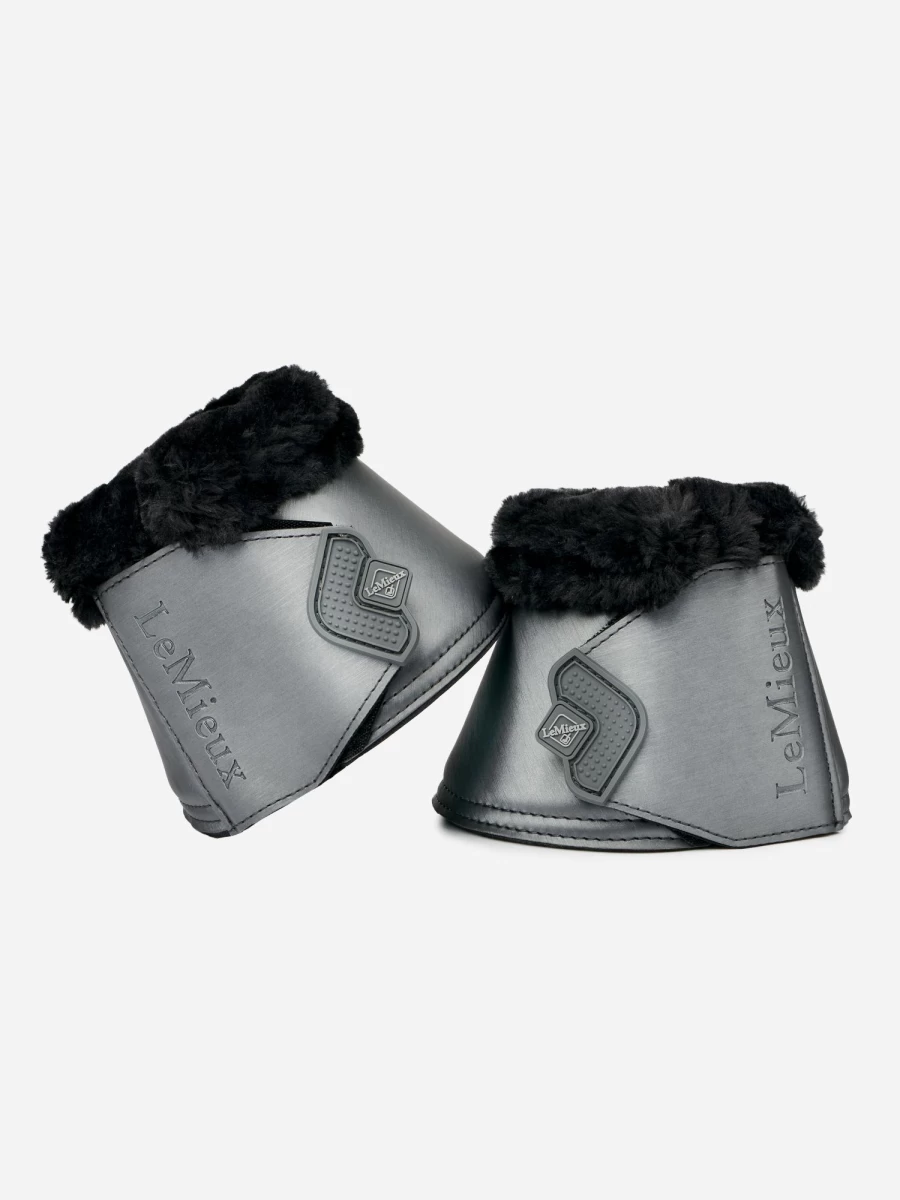 LeMieux Twilight Grey Fleece-Lined Over Reach Boots for Horses