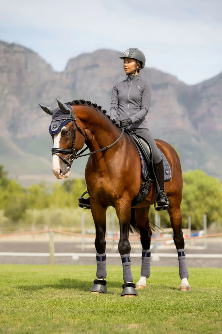 LeMieux Twilight Grey Fleece-Lined Over Reach Boots for Horses
