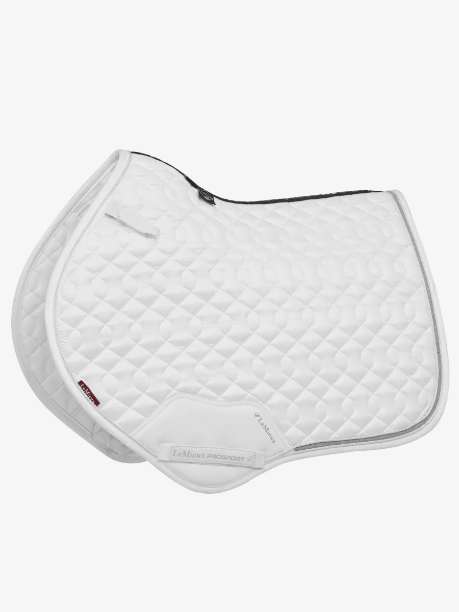 LeMieux White Crystal Suede Close Contact Square Saddle Pad for Equestrian Riding