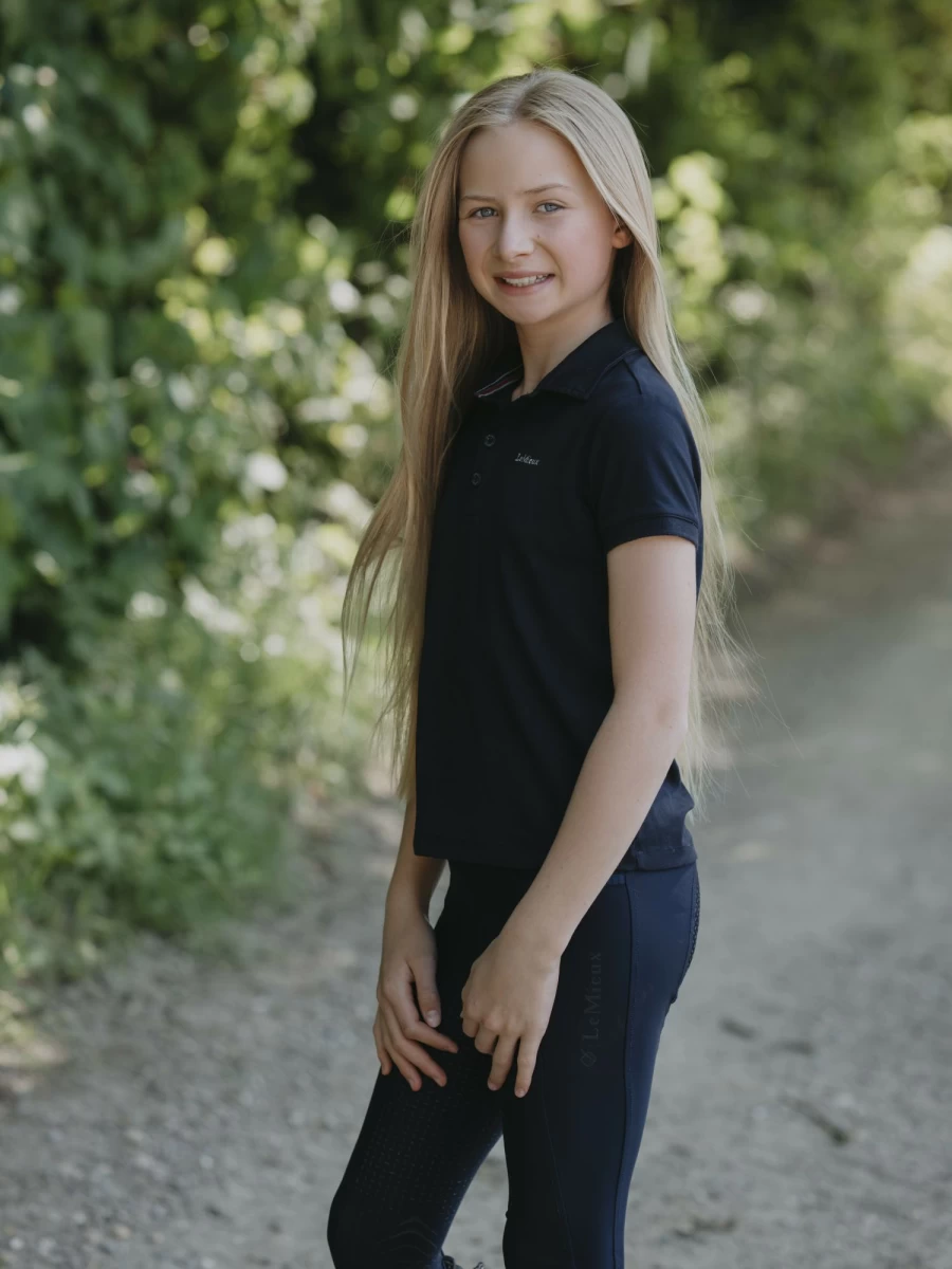 LeMieux Junior Pro Navy Polo Shirt for Boys & Girls – Performance Sportswear