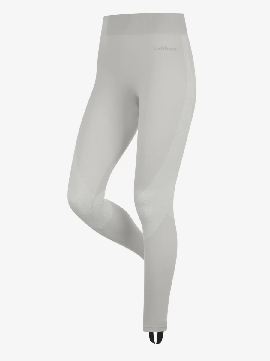 LeMieux Thermal Leggings for Women - Ice Grey Winter Warm Fleece-Lined Tights