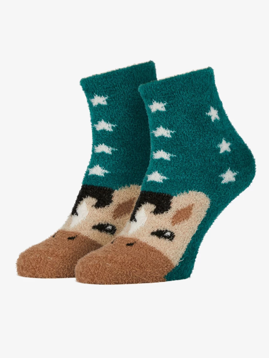 LeMieux Mini Fluffy Spruce Character Socks - Soft & Cute Animal Design for Women & Kids