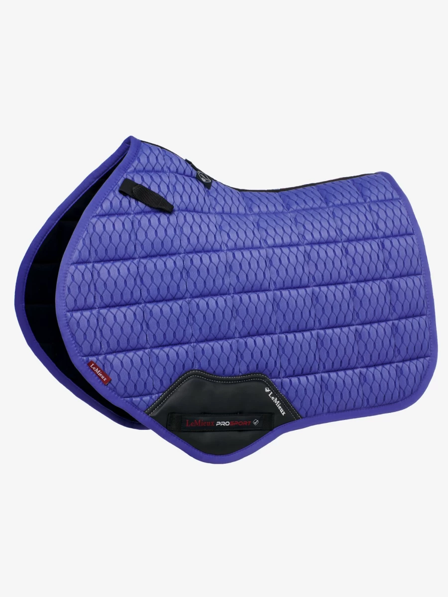 LeMieux Carbon Mesh Close Contact Square Saddle Pad in Bluebell - Large Size for Enhanced Comfort