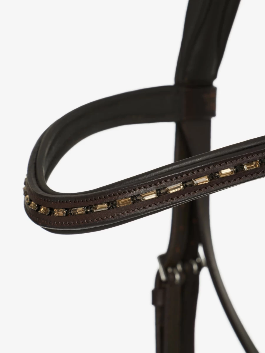 LeMieux Arika Dressage Bridle in Brown with Silver Accents for Equestrian Riding