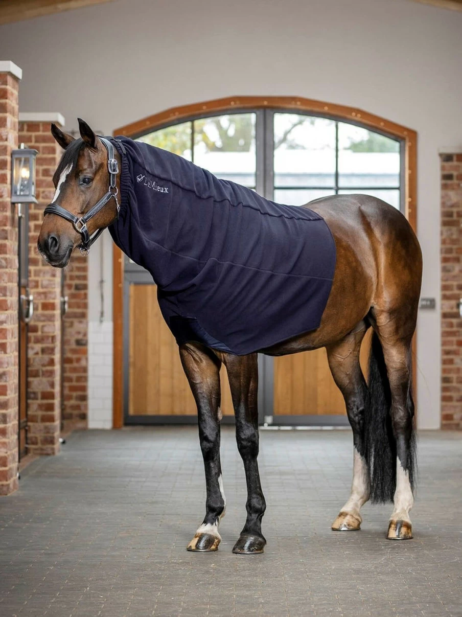 LeMieux Navy Blue Fleece Hooded Jacket - Large Size for Comfort and Warmth