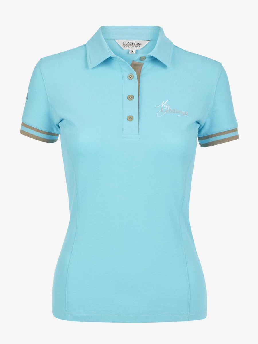 LeMieux Men's Azure Blue Polo Shirt - Classic Cotton Casual Top