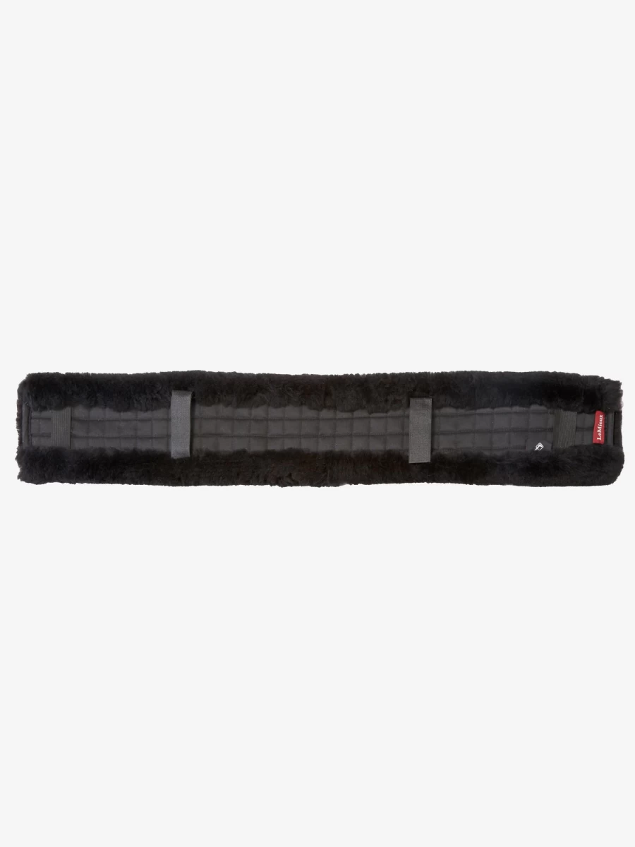 LeMieux Simuwool GP Girth Cover - Black, Horse Riding Girth Sleeve for Comfort & Protection
