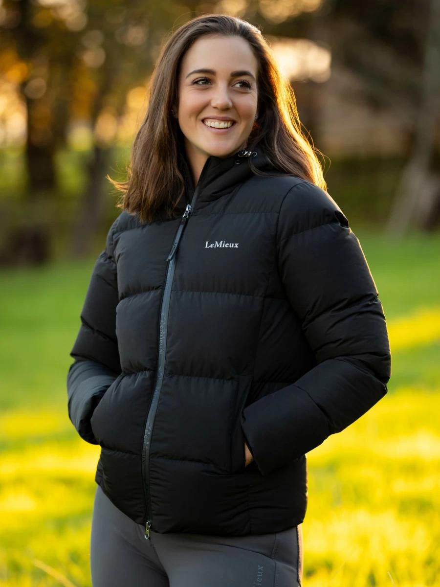 LeMieux Kenza Black Puffer Jacket - Lightweight Warm Winter Coat for Women