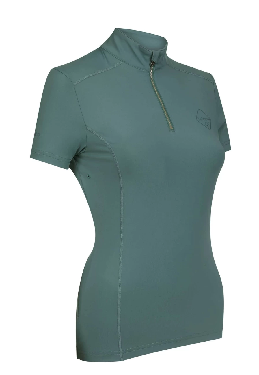 LeMieux Women's Short Sleeve Base Layer Top - Moisture Wicking Sage Green Athletic Shirt