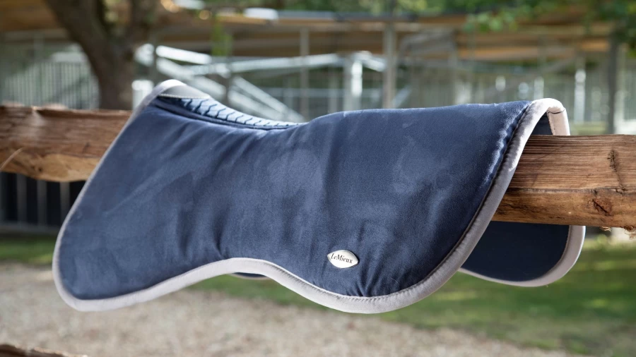 LeMieux Wither Relief Memory Foam Half Pad - Navy Blue Horse Saddle Pad for Comfort & Support