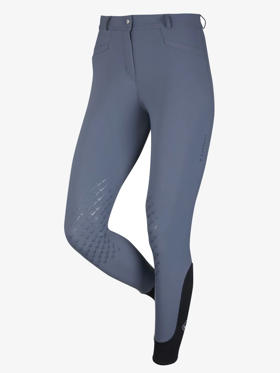 LeMieux Dynamique Ice Grey Knee Grip Equestrian Breeches for Riding