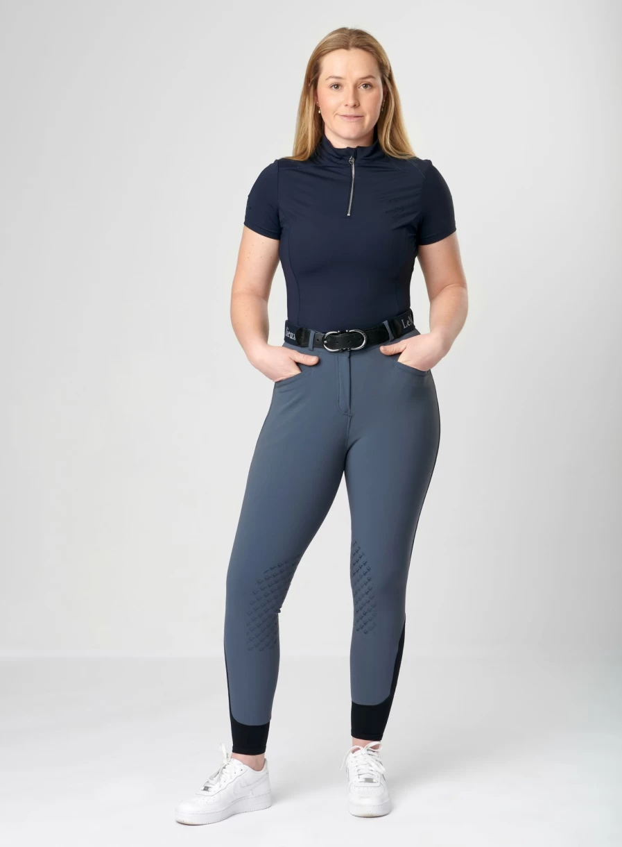 LeMieux Dynamique Ice Grey Knee Grip Equestrian Breeches for Riding