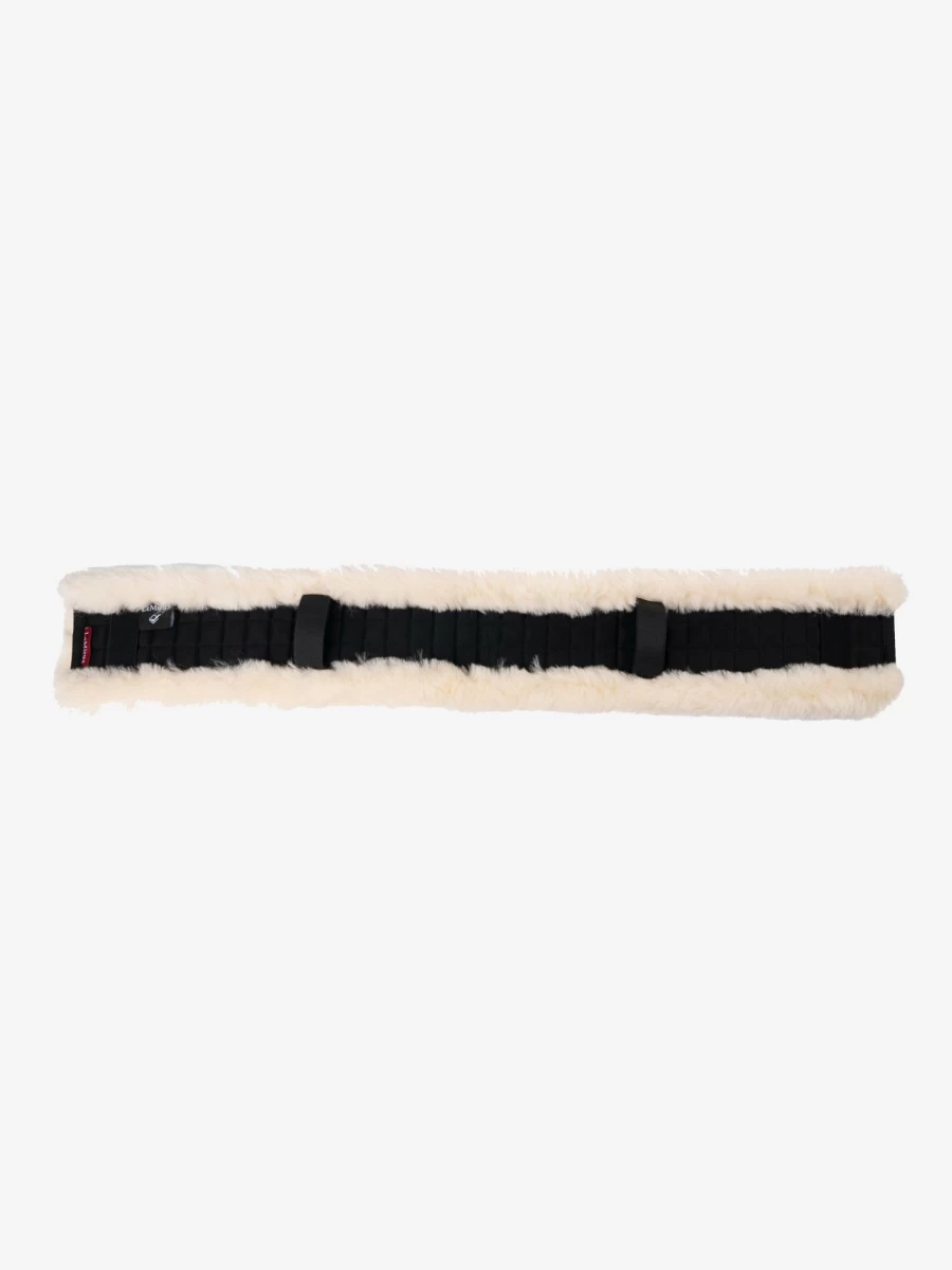 LeMieux Simuwool GP Girth Cover in Black/Natural for Horse Riding Comfort