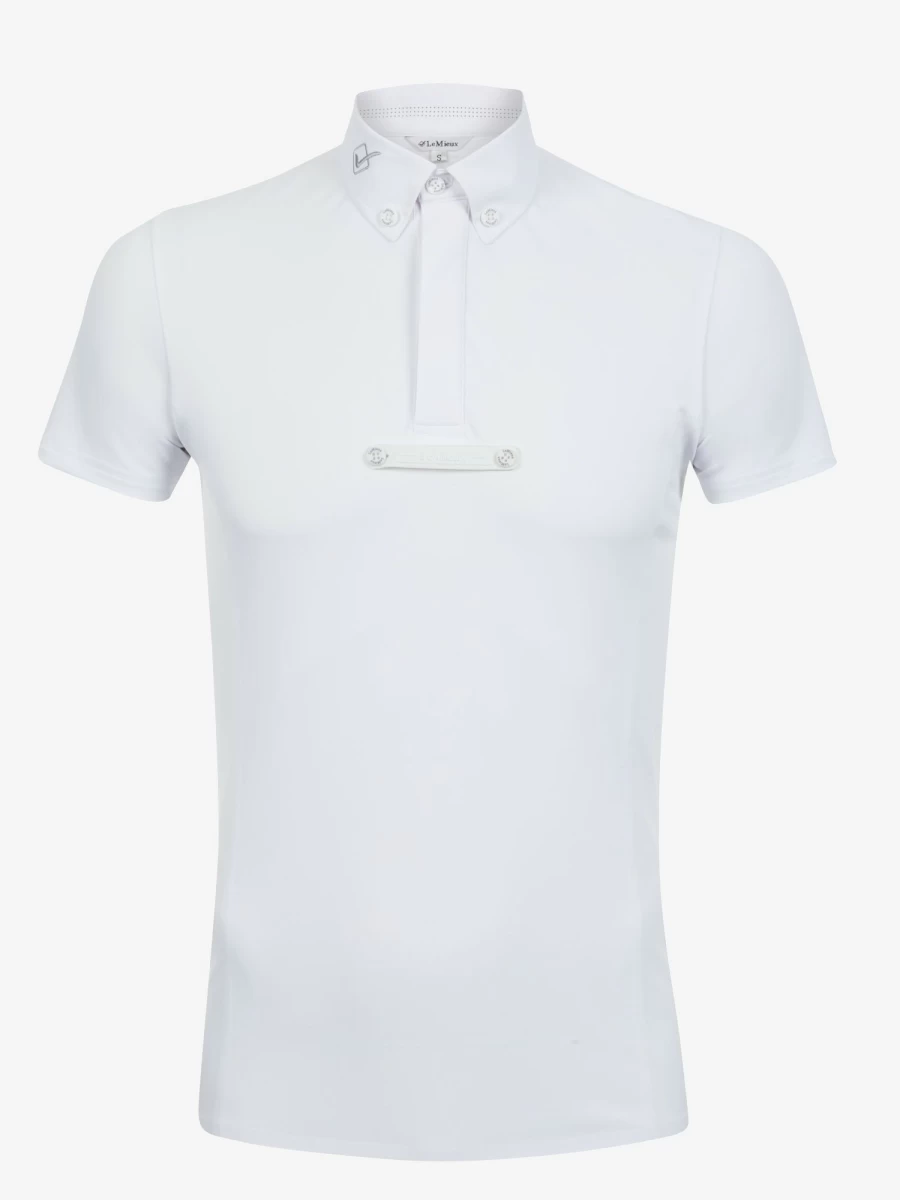 LeMieux Men's White Competition Equestrian Shirt - Performance Riding Shirt for Show Jumping