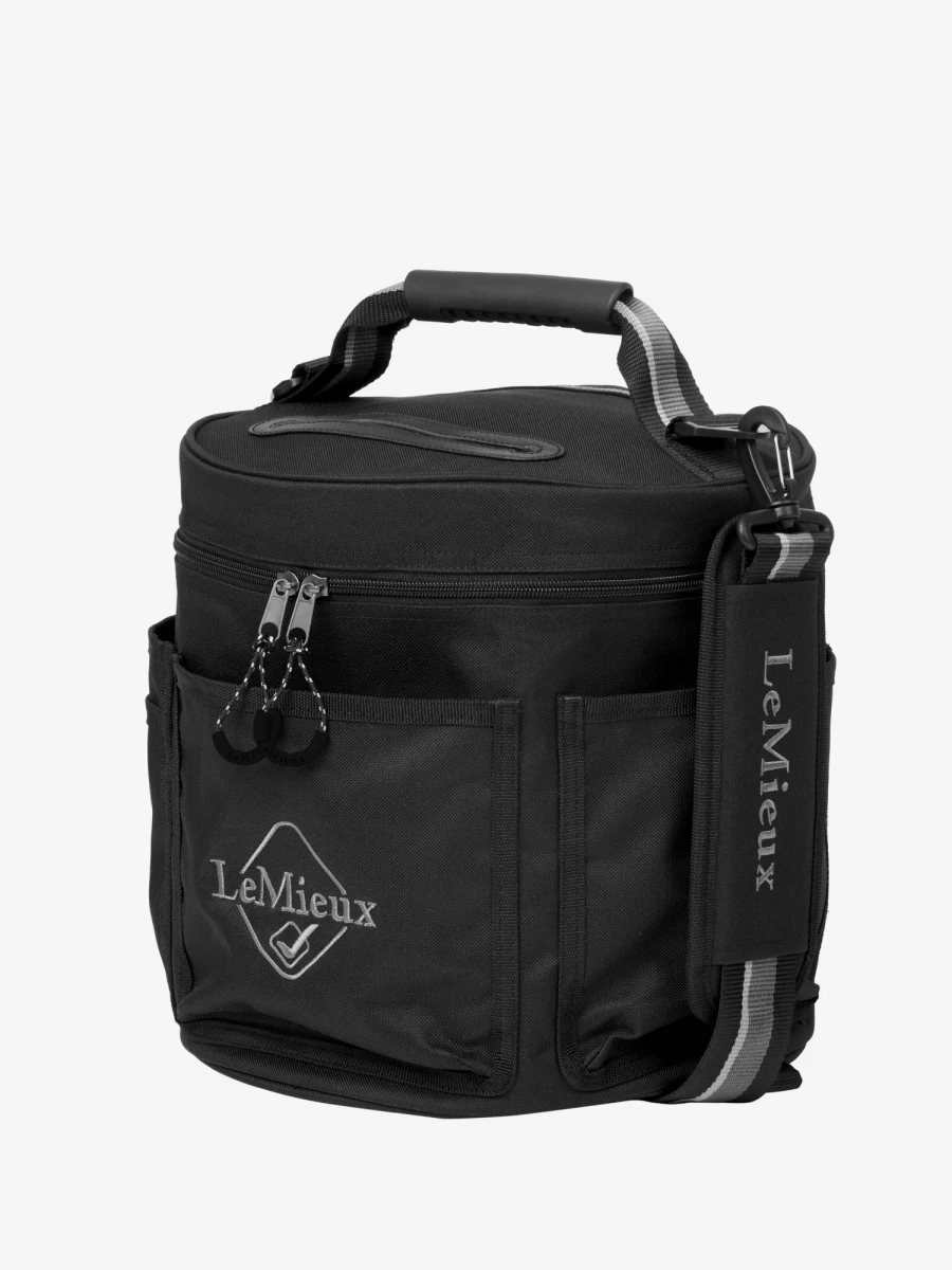 LeMieux Elite Black Circular Grooming Tote for Equestrian Accessories