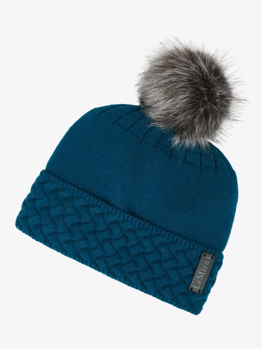 LeMieux Lola Beanie Hat - Navy Blue One Size Winter Knit Cap