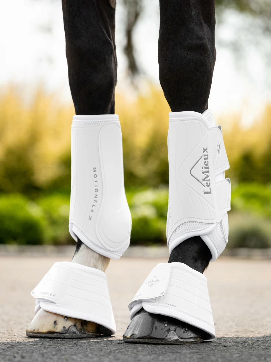 LeMieux Motionflex Dressage Boots for Horses - Premium White Equestrian Riding Boots
