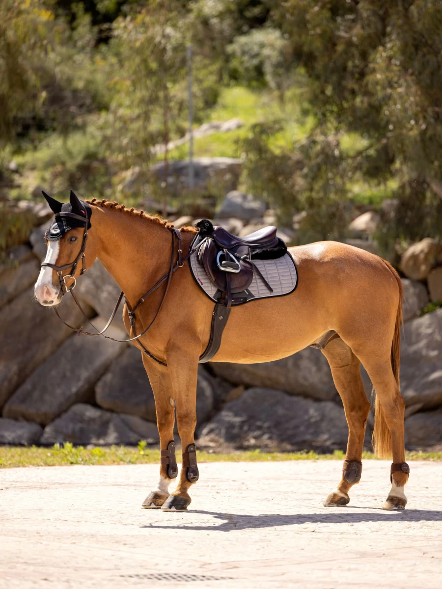 LeMieux Grey Suede Eurojump Square Large Horse Riding Training Equipment