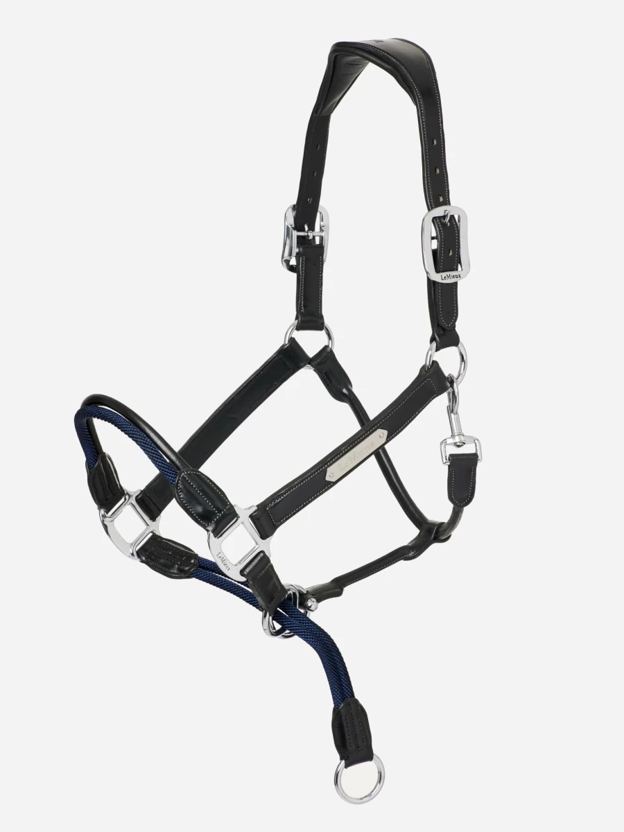 LeMieux Rope Control Headcollar for Horses - Adjustable & Durable Black Equestrian Headcollar
