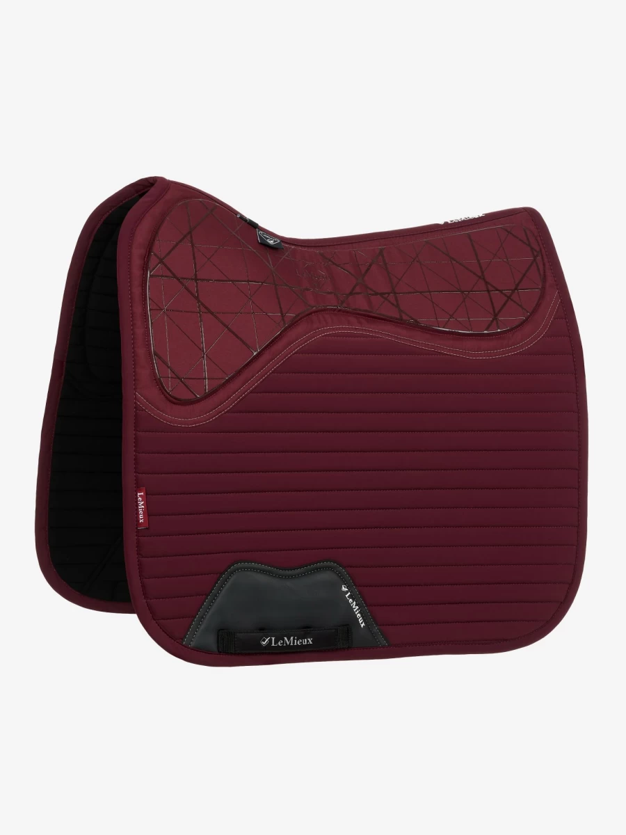 LeMieux Burgundy Soft Shell Anti-Slip Dressage Square Saddle Pad