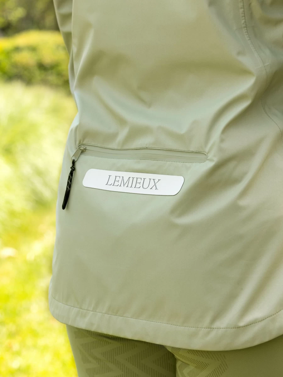 LeMieux Isla Short Waterproof Jacket for Women - Lightweight Raincoat in Fern Green