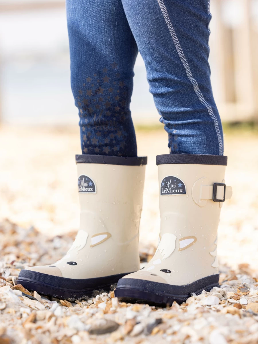 LeMieux Puddle Pals Kids Waterproof Welly Boots Palomino Equestrian Riding