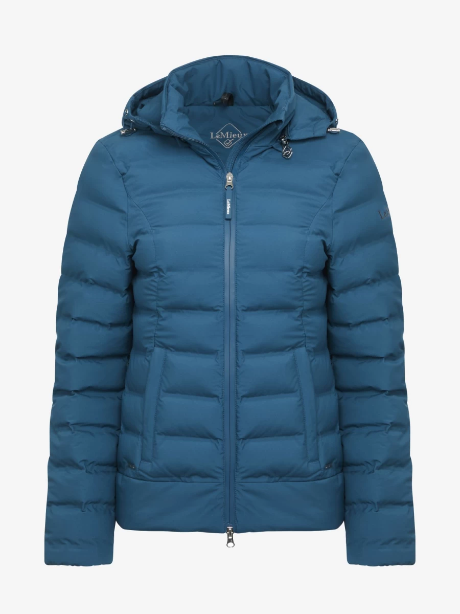 LeMieux Waterproof Puffer Jacket for Women - Insulated Winter Coat, Marine Blue, Lightweight & Warm Outdoor Apparel