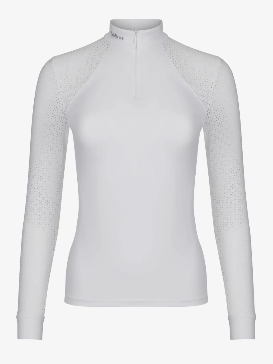 LeMieux Olivia White Long Sleeve Show Shirt for Equestrian Competition